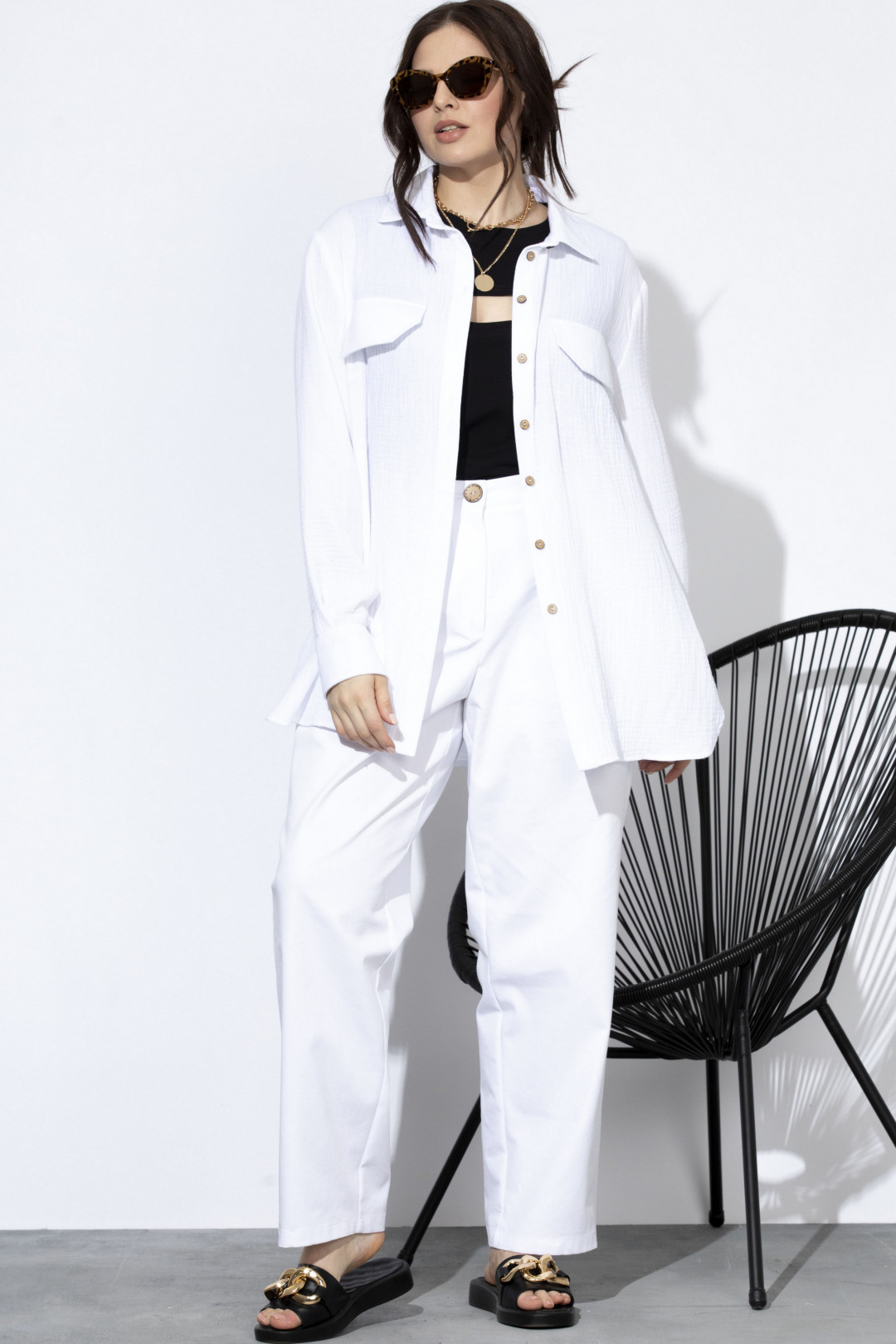 Рубашка SOVA 11157 белый - фото 5